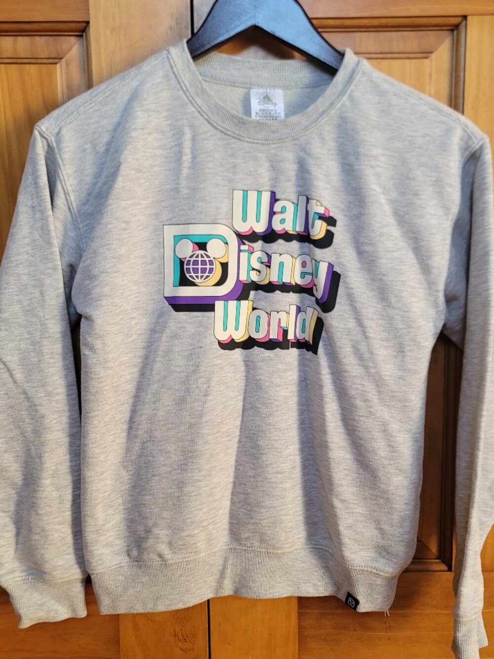 Retro Walt Disney World Sweatshirt Youth 10 Heather Grey Mickey Epcot Cozy WDW